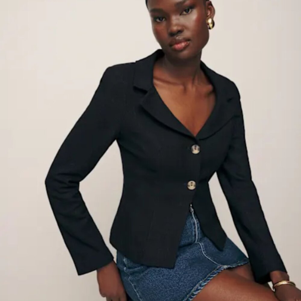 Reformation Olivia Jacket Black - Size 6